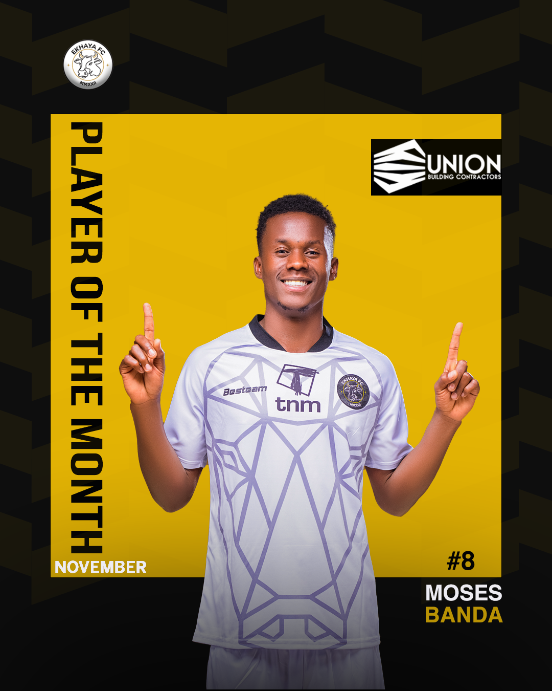 Moses Banda’s Midfield Mastery Earns November Player of the Month Honour